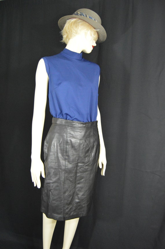 Black Leather Miniskirt - image 1