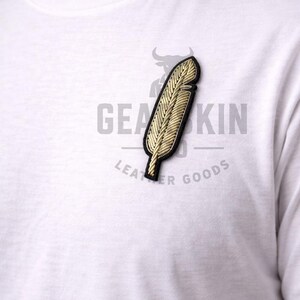 Handgemaakte broche met verendraad: geborduurde modebadge | Patch voor kleding