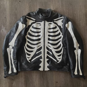 Skeleton Leather Jacket | Gothic Biker Style