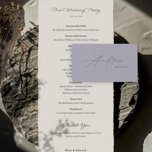 Minimalist Wedding Place Card Template, Vintage Reception Name Card, Instant Download and DIY, Printable & Editable Digital Version