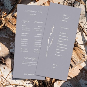 Vintage Wedding Program Template: Elegant Ceremony Card (DIY Printable Digital Version)