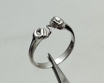 Lingelöftesring i sterlingsilver: Justerbar vänskapsparring
