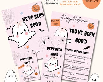 You've Been Boo'd Bundle | Halloween Printable Set | Door Hanger, Gift Tags & SignsInstant Download Trick or Treat Game | Boo Bundle Kit |