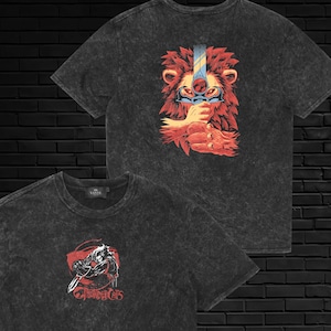 Lion-O Sword of Omens Vintage Retro Acid-Wash T-Shirt, Unisex Stone-Washed 100% Cotton Tee