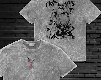 Camiseta de anime JJK Toji Fushiguro y Maki Zenin Heavenly Restrictions Acid Wash