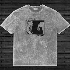 “Eat Your Protein” Titan Attack on Titan heavyweight acid-wash T-shirt featuring Eren Yeager funny gym manga graphic, Shingeki no Kyojin anime streetwear, unisex cotton tee