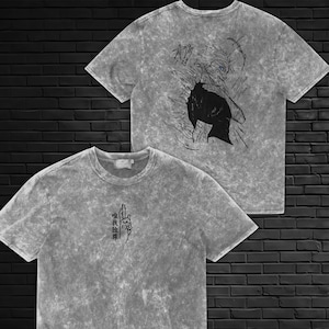 JJK Satoru Gojo Honored One Six Eyes Graphic Acid-Wash T-Shirt