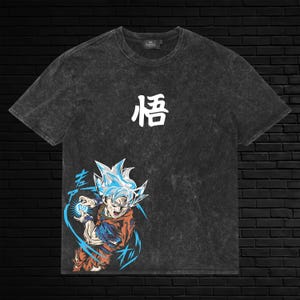 Goku Acid Wash T-Shirt, DBZ Anime Merch, Multi-Color Acid-Wash Tee