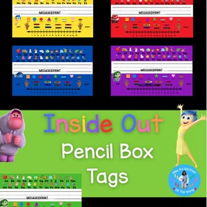 Inside Out and Inside Out 2 Pencil Box Tag Classroom Decor | Back To School