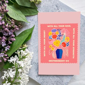 Scripture Greeting Cards | Christian Cards With Envelopes | Deuteronomy 6:5 Bible Verse | Faith-Based Stationery Set