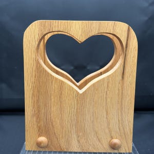 Vintage Handcrafted Wooden Napkin Holder – Heart Cutout Farmhouse Table Decor