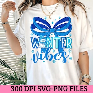 Winter Vibes PNG | Cozy Aesthetic Winter Design | Cute Cold Weather PNG | Digital Download | Seasonal Sublimation Design