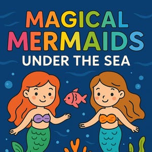 Magical Mermaids Underwater Adventure | 12-Page Coloring Book for Kids | Instant Download PDF