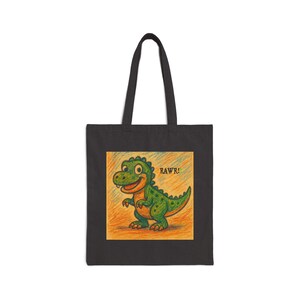 Dinosaur Tote Bag, Fun Eco-Friendly Bag, Reusable Shopping Bag,