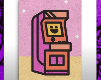 Smiling Arcade Cabinet Thin Art Canvas For Nursery & Kids Room