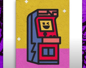 Winking Arcade Cabinet Thin Art Canvas For Nursery & Kids Room