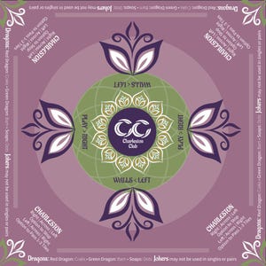 Mah Jongg Mats with Rules - Pink