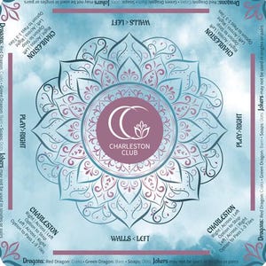 Mah Jongg Mat with the Rules - Lite Blue