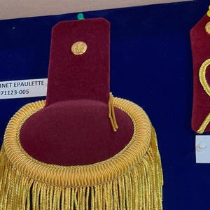 Handmade Military Officer Epaulette – Velvet & Gold Bullion Fringe Shoulder Decoration