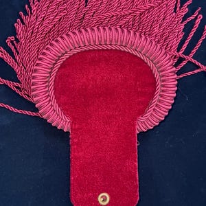 Vintage Red Military Uniform Epaulette with Fringe – Decorative Shoulder Board Accessory
