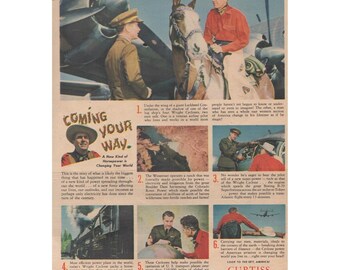 1945 Print Ad Curtiss Wright Aviation Power WWII Airplanes Engines Propellers