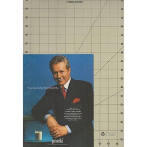 Anuncio impreso vintage de 1999 de Got Milk, Alex Trebek, Y2K, cultura pop, Jeopardy, decoración imagen 4