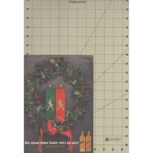 1961 Johnnie Walker Vintage Print Ad Scotch Whisky Christmas Black Red Label image 2