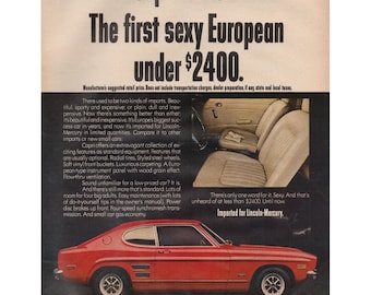 Capri for 1971 European Under 2400 Lincoln Mercury Vintage Print Ad 1970
