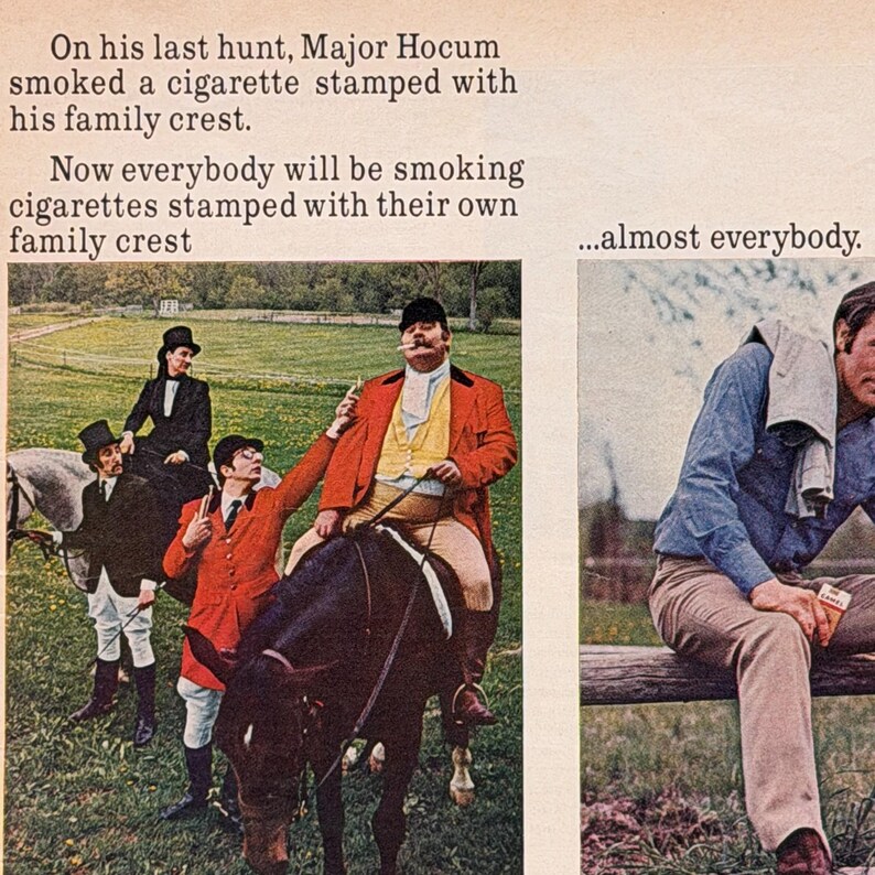 Camel Filters Cigarette Fox Hunt Major Hocum Vintage Tobacco Print Ad 1972 image 2