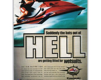 Kawasaki Jet Ski Ultra 150 High Performance Watercraft Motorsports Wall Art Vintage Print Ad 1999