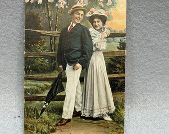 Raphael Tuck Sons In Lovers Lane Sunshine Showers Romantic Series 1910 POSTCARD