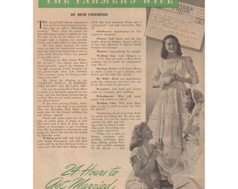 1945 Publicité imprimée La fermière 24 heures pour se marier Magazine Wartime Print
