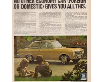 Opel 1900 Buick Foreign Economy Car Vintage European Auto Print Ad 1970