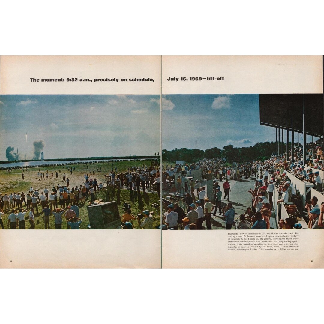 1969 Apollo 11 Vintage Print Ad NASA Rocket Launch Lift off Space ...