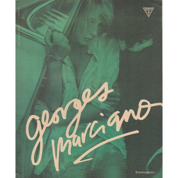 Guess, Vintage 1986 Guess Jeans Print Ad Bloomingdale's Fashion Denim Designer Decor