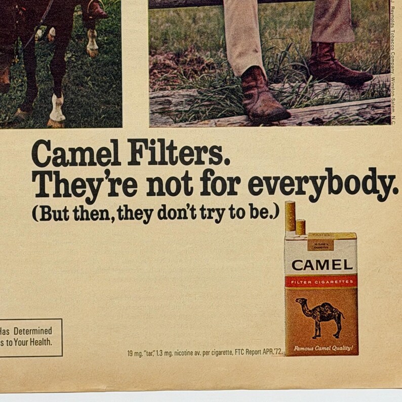 Camel Filters Cigarette Fox Hunt Major Hocum Vintage Tobacco Print Ad 1972 image 3