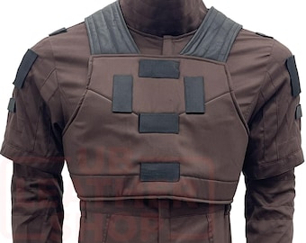 Brown Flight Suit Bounty Hunter Cosplay Costume – 2-Piece Flak Vest Outfit