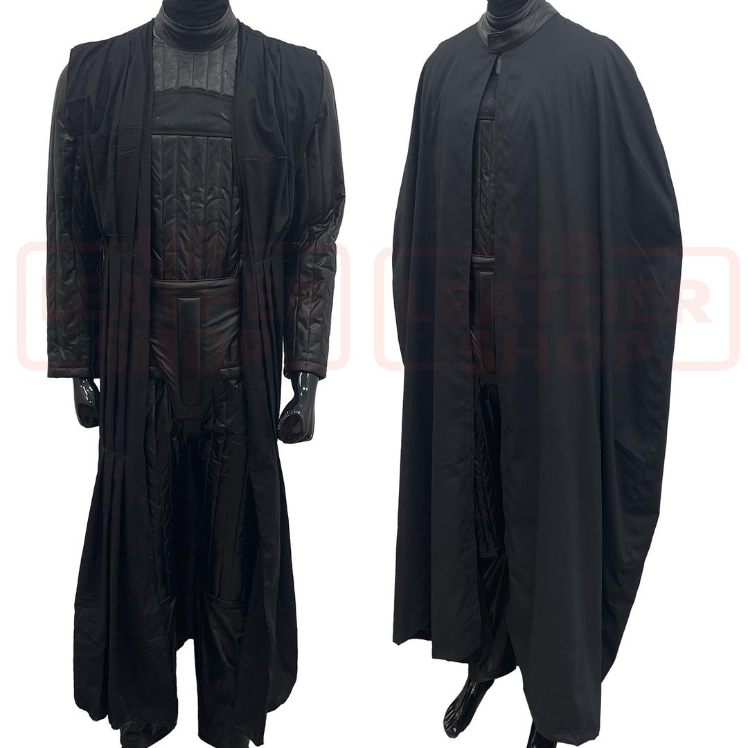 Handmade Cosplay Costume Set | Black Armored Suit With Cape, Inner Robe ...