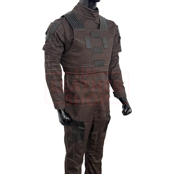 Personalized Mando-Inspired Cosplay Outfit | Brown Flight Suit & Flak Vest