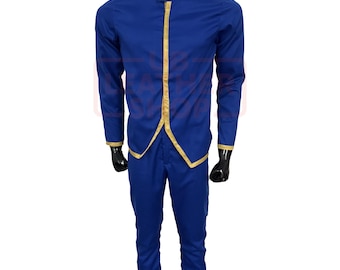 Handmade Space Pilot Flight Suit with Blue & Gold Accents – Custom Cosplay Costume