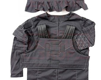 Tenue de cosplay personnalisée pour chasseur de primes de science-fiction, combinaison de vol gris foncé, gilet pare-balles, joint de cou