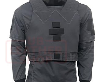 Dark Gray Bounty Hunter Armor Flight Suit Flak Vest – Custom 3-Piece Set
