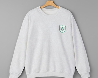 Irischer Rugby bestickter Pullover | Irisches Bulldogge Rundhalsausschnitt | Irisches Rugby Bekleidung | Irisches Geschenk