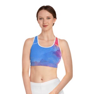 Vibrant Sports Bra, Workout Gear, Fitness Apparel, Activewear, Yoga Bra, Stylish Exercise Top