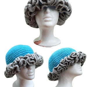 Multi Color Crochet ruffle hat