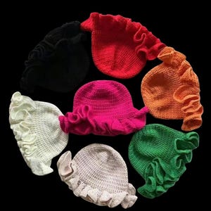 Crochet ruffle hat