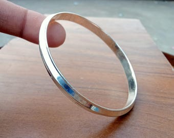 Handmade 925 Sterling Silver Kara, Handcrafted Sikh Religious Bangle, Fathers Day Gift