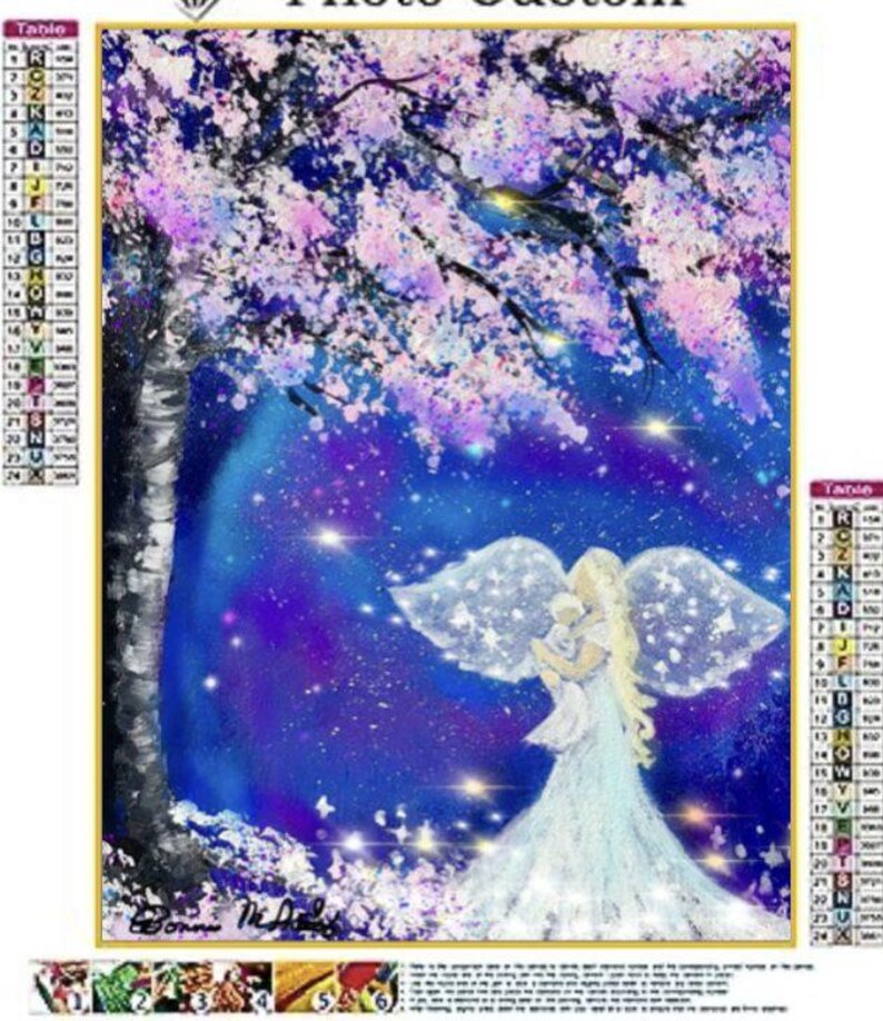 The Angel of Comfort Diamond Art & Mug Set 11x14 Angel Diamond Painting Kit + 16 oz Hand Glazed Mug | Original Angel Artwork | FREE Shipping Bild 2