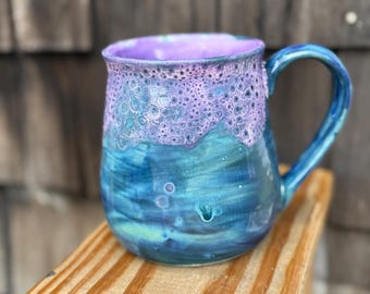 Peacock Purple 24 Ounce Jumbo Mug, Original Design, Gift,Large Mug