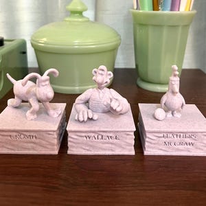 Wallace and Gromit Mini Bust Desk Collection 3D Printed